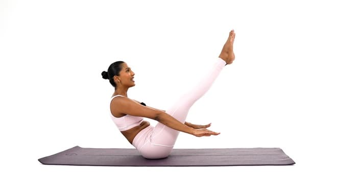 Plow Pose demonstrated by Mish Naidoo