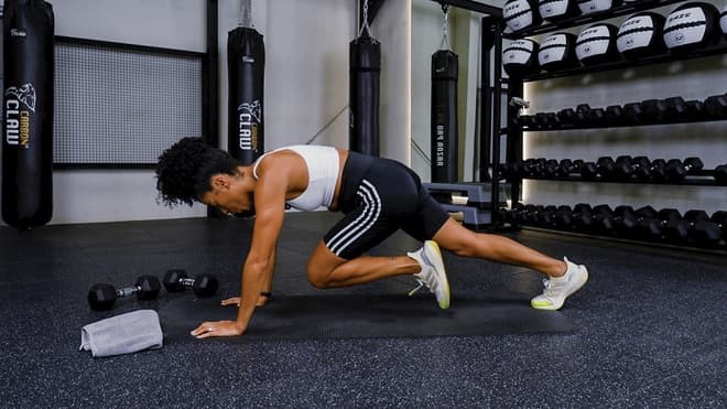 Dumbbell Snatch demonstrated by Danielle Harrison